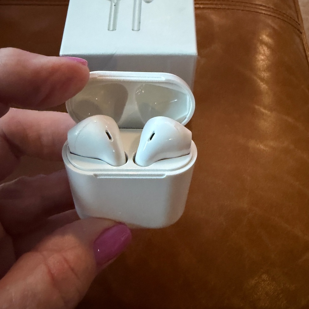 Wireless White Earbuds with Charging Case